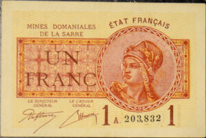 1 franc Mines domaniales de la Sarre type 1920