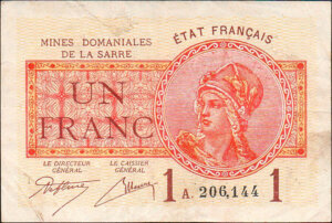 1 franc Mines domaniales de la Sarre type 1920