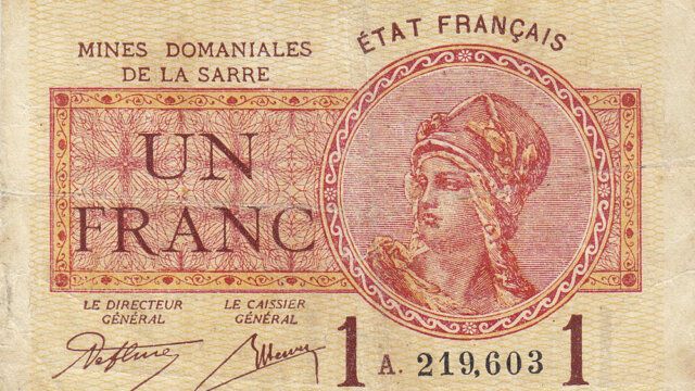 1 franc Mines domaniales de la Sarre type 1920