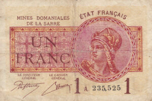 1 franc Mines domaniales de la Sarre type 1920