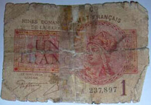 1 franc Mines domaniales de la Sarre type 1920