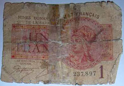 1 franc Mines domaniales de la Sarre type 1920