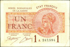 1 franc Mines domaniales de la Sarre type 1920