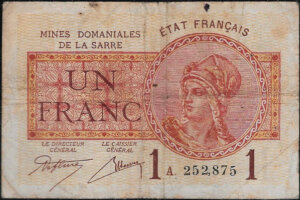 1 franc Mines domaniales de la Sarre type 1920