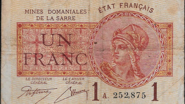 1 franc Mines domaniales de la Sarre type 1920