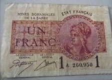 1 franc Mines domaniales de la Sarre type 1920