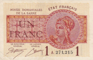 1 franc Mines domaniales de la Sarre type 1920