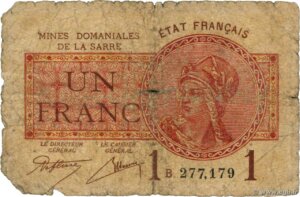 1 franc Mines domaniales de la Sarre type 1920