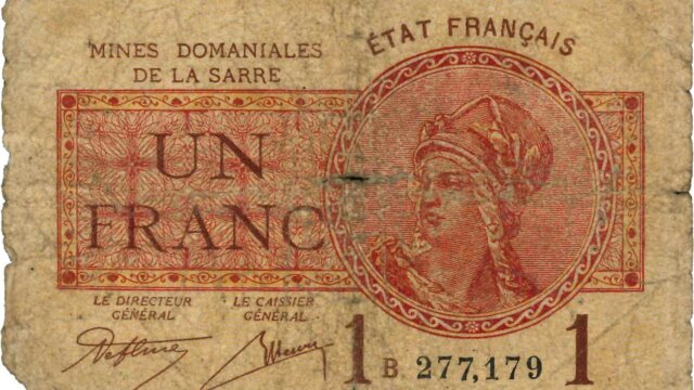 1 franc Mines domaniales de la Sarre type 1920