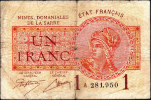 1 franc Mines domaniales de la Sarre type 1920