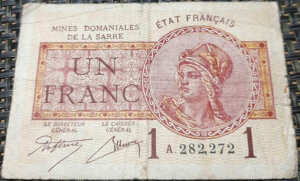 1 franc Mines domaniales de la Sarre type 1920