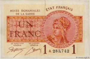 1 franc Mines domaniales de la Sarre type 1920