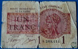 1 franc Mines domaniales de la Sarre type 1920