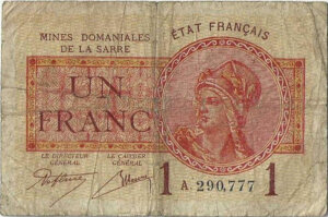 1 franc Mines domaniales de la Sarre type 1920