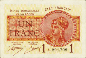 1 franc Mines domaniales de la Sarre type 1920