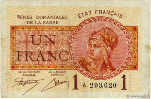 1 franc Mines domaniales de la Sarre type 1920