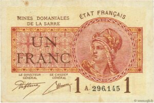 1 franc Mines domaniales de la Sarre type 1920