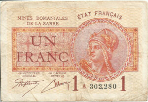 1 franc Mines domaniales de la Sarre type 1920