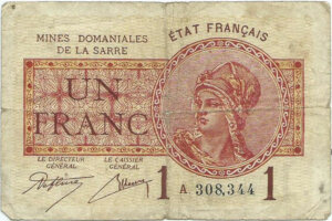 1 franc Mines domaniales de la Sarre type 1920