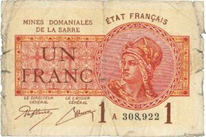 1 franc Mines domaniales de la Sarre type 1920