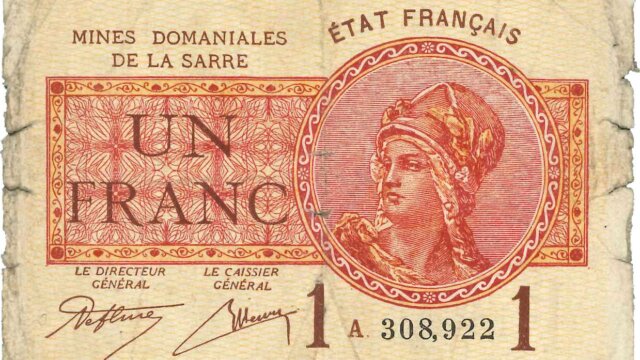 1 franc Mines domaniales de la Sarre type 1920