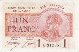 1 franc Mines domaniales de la Sarre type 1920