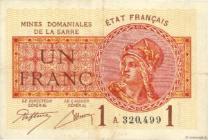 1 franc Mines domaniales de la Sarre type 1920