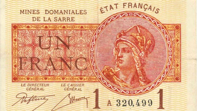 1 franc Mines domaniales de la Sarre type 1920