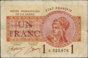 1 franc Mines domaniales de la Sarre type 1920