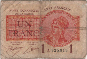 1 franc Mines domaniales de la Sarre type 1920