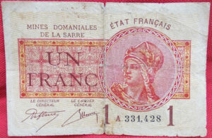 1 franc Mines domaniales de la Sarre type 1920