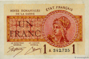 1 franc Mines domaniales de la Sarre type 1920