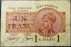 1 franc Mines domaniales de la Sarre type 1920