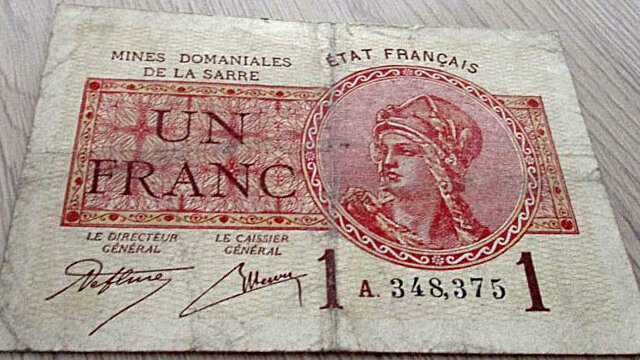 1 franc Mines domaniales de la Sarre type 1920