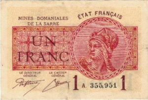 1 franc Mines domaniales de la Sarre type 1920