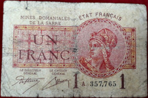 1 franc Mines domaniales de la Sarre type 1920