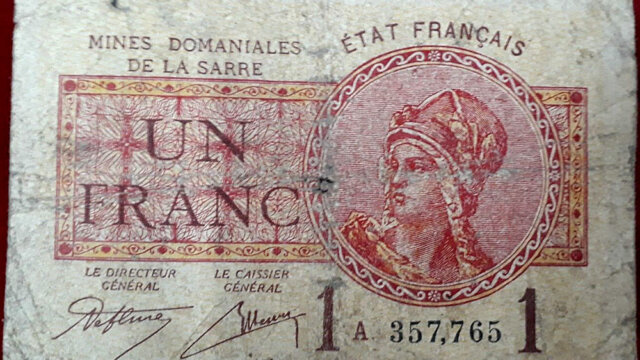 1 franc Mines domaniales de la Sarre type 1920