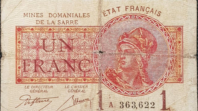 1 franc Mines domaniales de la Sarre type 1920