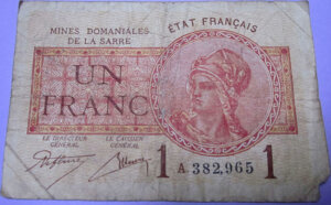 1 franc Mines domaniales de la Sarre type 1920