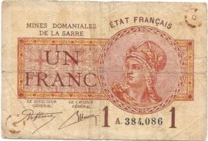 1 franc Mines domaniales de la Sarre type 1920