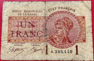 1 franc Mines domaniales de la Sarre type 1920