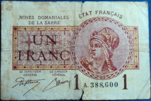 1 franc Mines domaniales de la Sarre type 1920