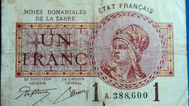 1 franc Mines domaniales de la Sarre type 1920