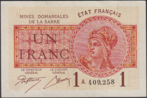 1 franc Mines domaniales de la Sarre type 1920