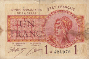 1 franc Mines domaniales de la Sarre type 1920