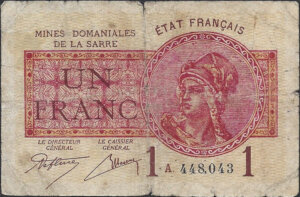 1 franc Mines domaniales de la Sarre type 1920