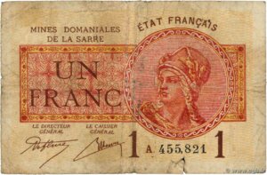 1 franc Mines domaniales de la Sarre type 1920