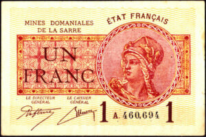 1 franc Mines domaniales de la Sarre type 1920