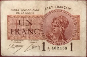 1 franc Mines domaniales de la Sarre type 1920