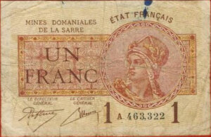 1 franc Mines domaniales de la Sarre type 1920